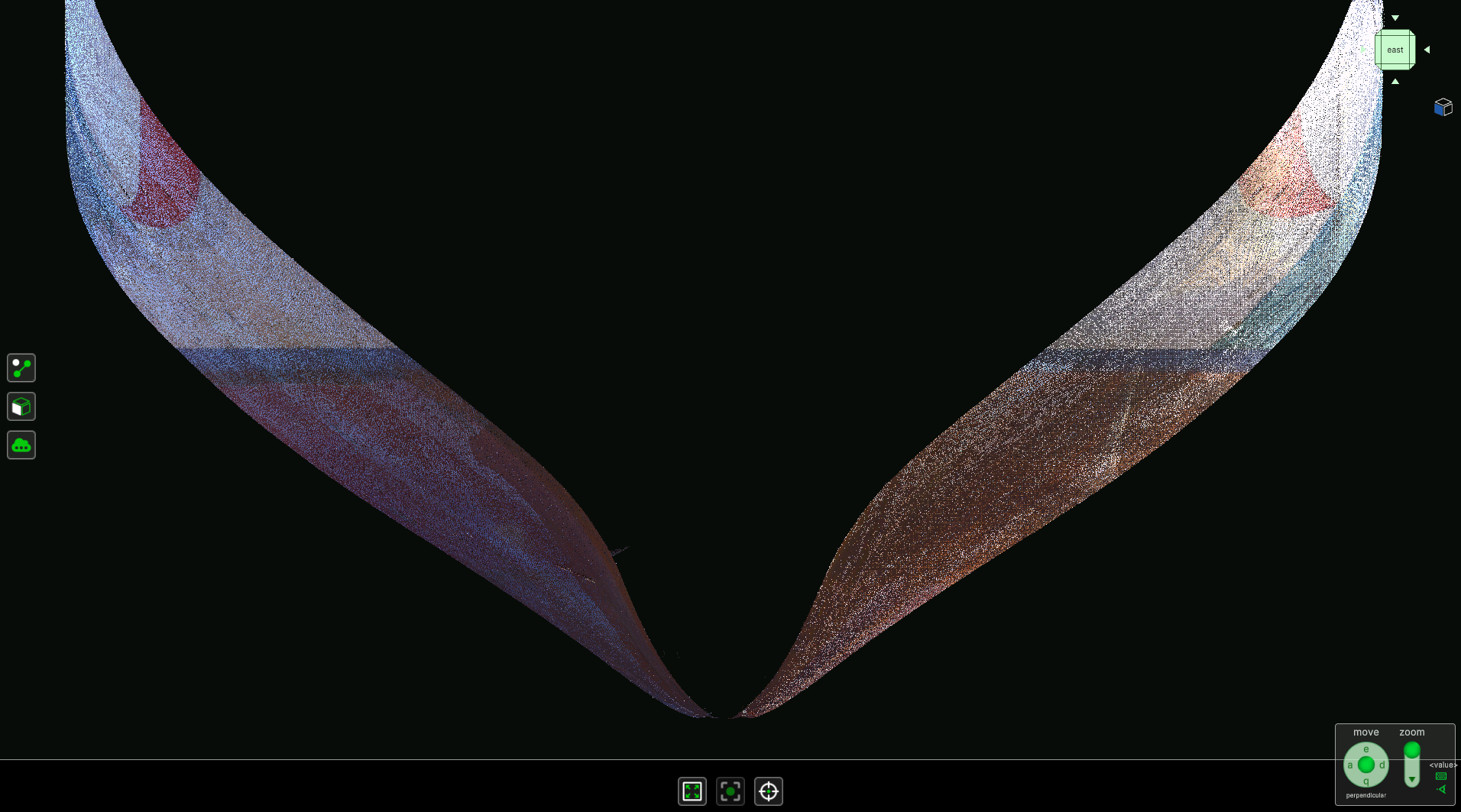 Norwegian Dawn point cloud - mid section detail front view